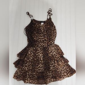 deb Leopard Print Tiered Dress